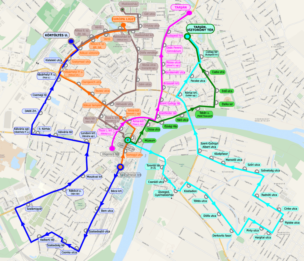 2-es Villamos Szeged Térkép